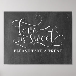Poster L'Amour Est Sucré S'Il Vous Plaît Prendre Une Cart