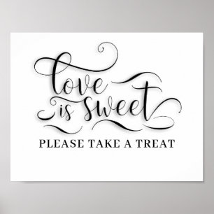 Poster L'Amour Est Sucré S'Il Vous Plaît Prendre Une Cart