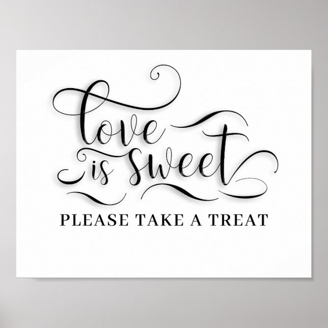 Poster L'Amour Est Sucré S'Il Vous Plaît Prendre Une Cart (Devant)
