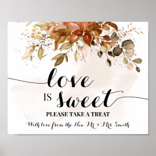 Poster L'amour est Sweet Dessert Table Automne Douche Mar