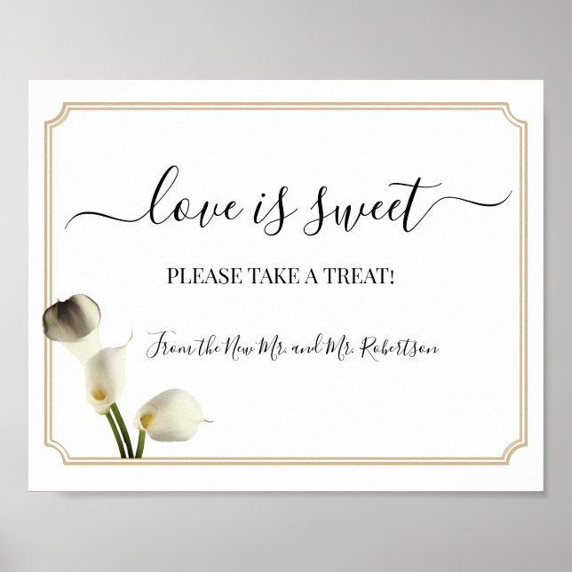 Poster L'amour est Sweet Dessert Table Mariage Vert Signa (Devant)