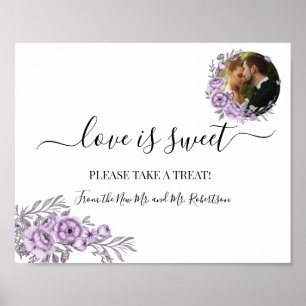 Poster L'amour est Sweet Dessert Table Mariage Vert Signa