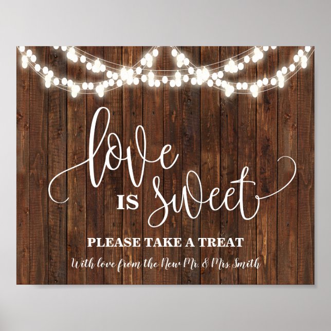 Poster L'amour est Sweet Dessert Table Signet Mariage occ (Devant)