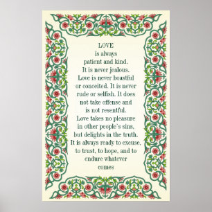Poster L'amour est toujours patient et aimable. Ce n'est