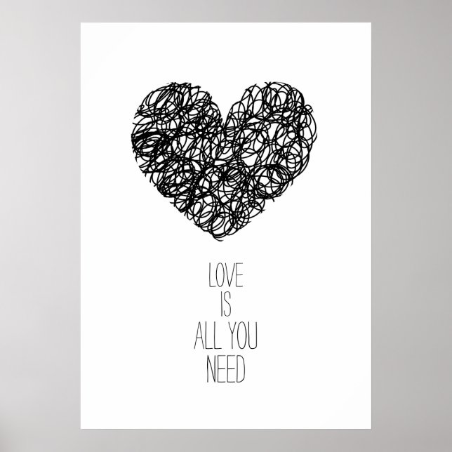 Poster L'amour est tout ce dont vous avez besoin Coeur de (Devant)