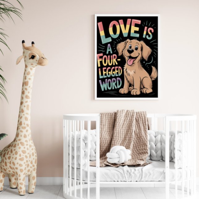 POSTER L'AMOUR EST UN MOT À QUATRE JAMBES (Créateur téléchargé)
