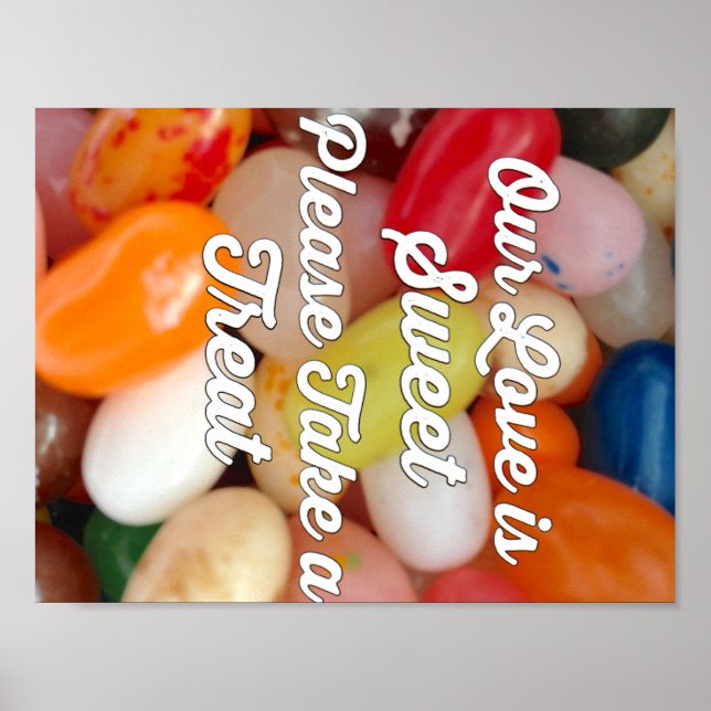 Poster L'amour est un panneau de table de bonbons doux (Devant)