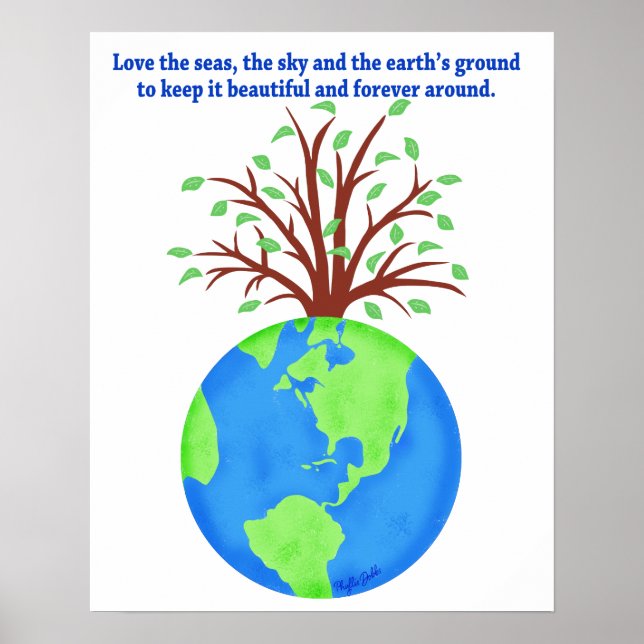 Poster L'amour et sauver la Terre L'art pour l'environnem (Devant)