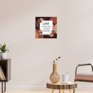 Poster L'amour et votre cosmétologue style boho