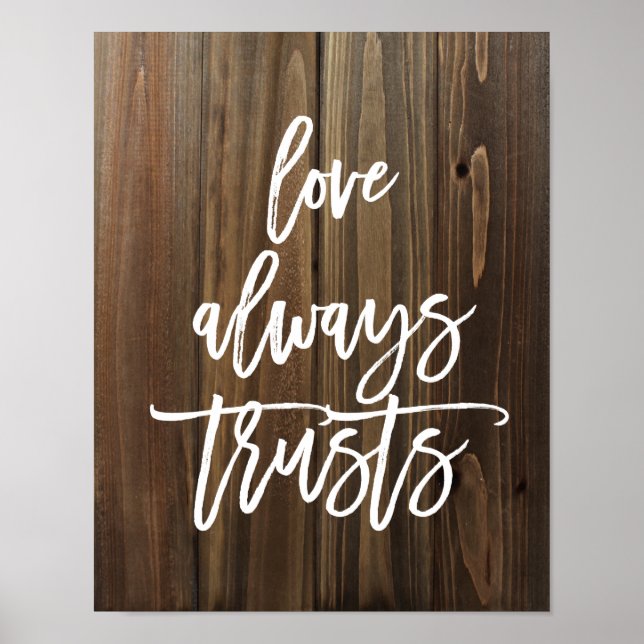 Poster L'amour fait toujours confiance à Faux Wood | Post (Devant)
