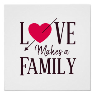 Poster L'amour fait une famille - Cadeau d'adoption