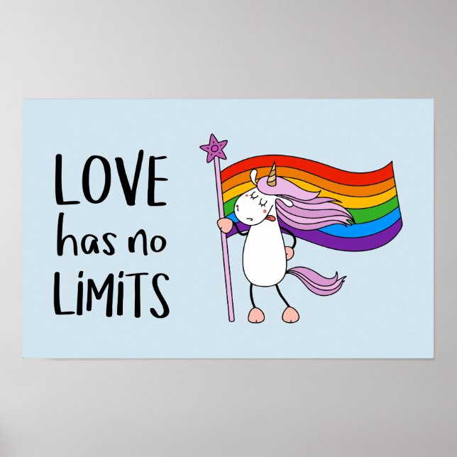 Poster L'amour n'a aucune limite Unicorne (Devant)