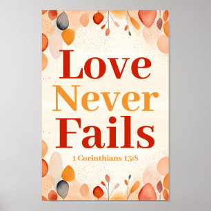 Poster L'amour ne manque jamais Boho Christian Wall Art I
