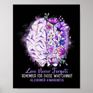 Poster L'amour n'oublie jamais Alzheimer Sensibilisation 