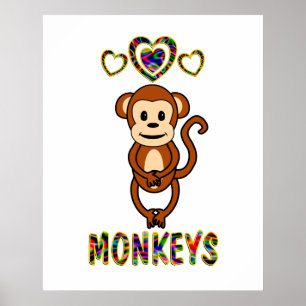 Poster L'amour pour les singes