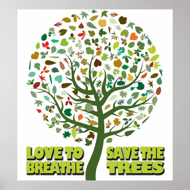 Poster L'Amour Pour Respirer Sauver Les Arbres (Devant)