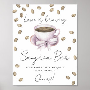 Poster L'amour se prépare Bar à sangria pour la douche de