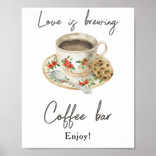 Poster L'amour se prépare Salle de café pour la douche de