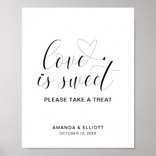 Poster L'Amour Simple Est Doux Minimal Coeur Élégant Mari