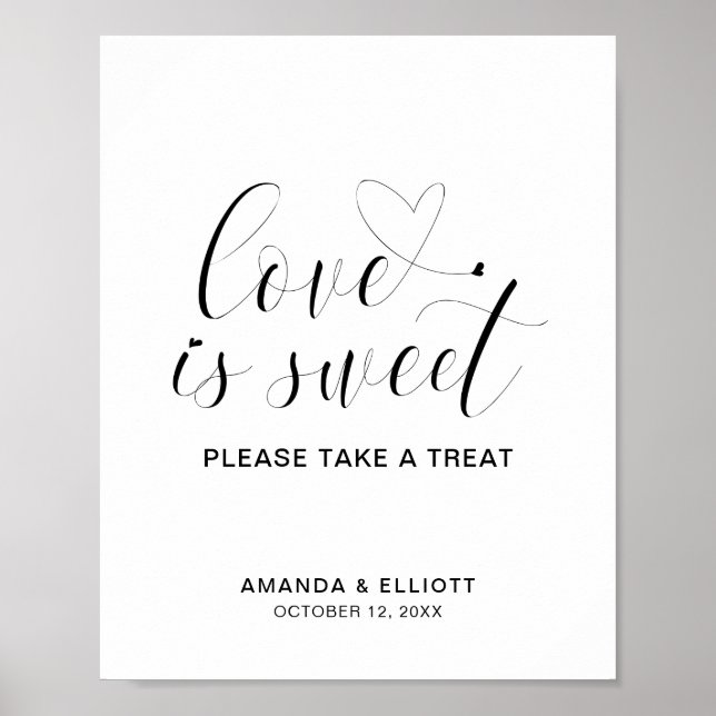 Poster L'Amour Simple Est Doux Minimal Coeur Élégant Mari (Devant)