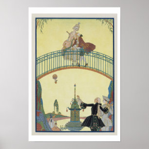 Poster L'amour sur le pont, illustration pour 'Fetes Gala