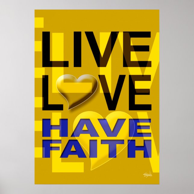 Poster L'amour vivant ont foi | mustard yellow (Devant)