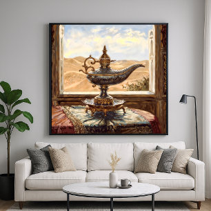 Poster Lampe du désert - Style peint art de la vie morte