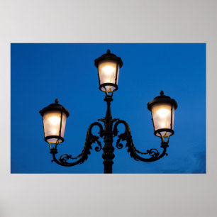 Poster Lampe Lumineuse La Nuit, Venise