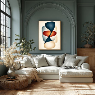 Poster Lampe Sculpturale Équilibre Japandi Organique Abst