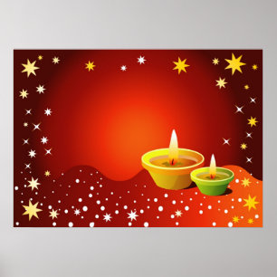 Poster Lampes Diwali brillantes