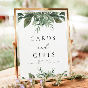 Poster LANA Modern Boho Greenery Cards and Gifts Sign