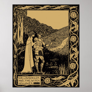 Poster Lancelot et Hellawes par Aubrey Beardsley