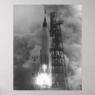 Poster Lancement d'Aurora 7 (Mercury Atlas 7)