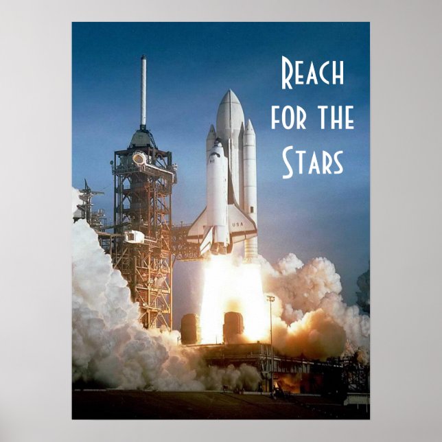 Poster Lancement de fusée | Reach for the Stars (Devant)