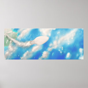 Poster Lancement de fusée spatiale.