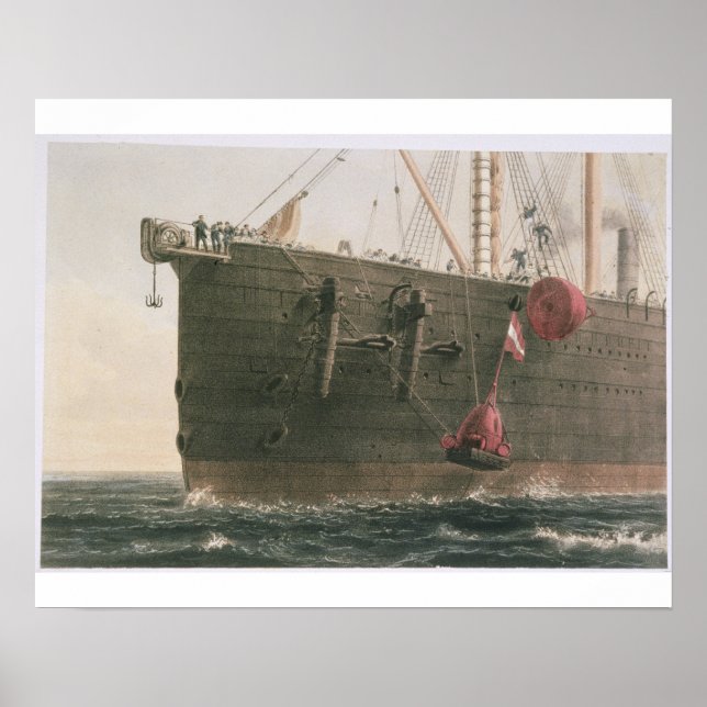 Poster Lancement de la bouée, le 8 août 1865, marquant la (Devant)