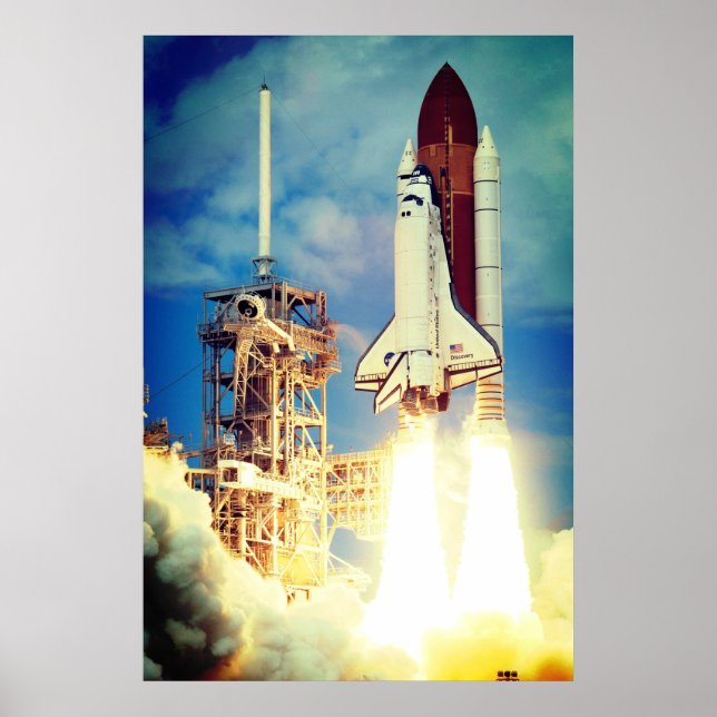 Poster Lancement de la découverte de navette spatiale (Devant)