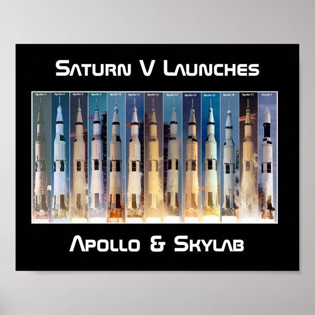 Poster Lancement de la fusée Saturn V Moon (Devant)