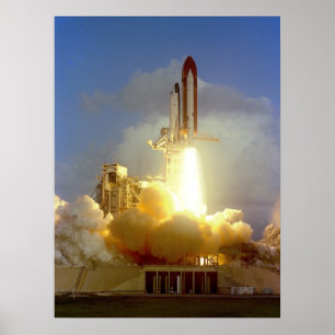 Poster Lancement de la navette spatiale Challenger (STS-7