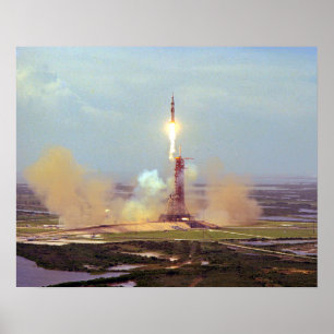 Poster Lancement du projet de test Apollo Soyuz Saturn IB