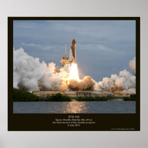Poster Lancement final STS-135 l'Atlantide de navette