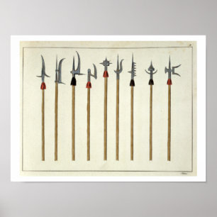 Poster Lances, lances, halebardes et partisanes, plat