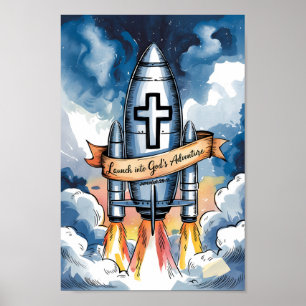 Poster Lancez-vous dans l'Aventure de Dieu Nurserie Enfan