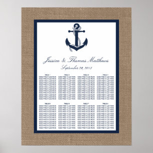 Poster L'Ancre De La Marine Sur La Collection De Mariages
