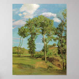 Poster Landscape Paysage Frederic Bazille Impressionist