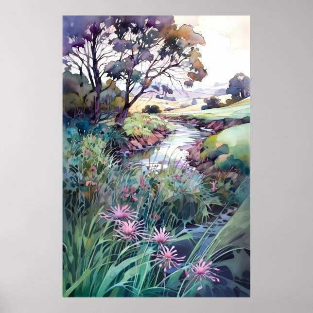 Poster Landscape Watercolor  (Devant)