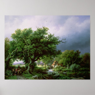 Poster Landscape with a Mill