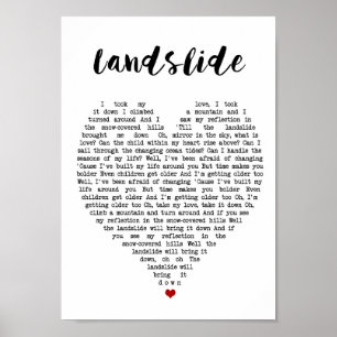 Poster Landslide Wall Art Chanson Lyrique Coeur Imprimer