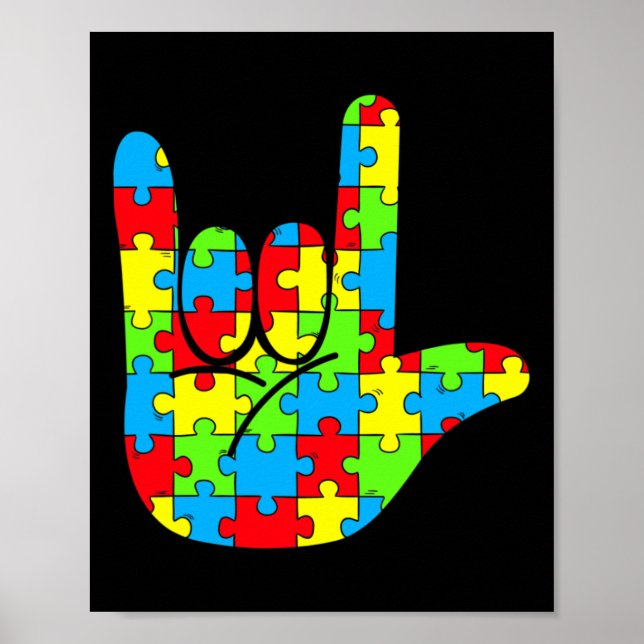 Poster Langage des signes Amour Langage des signes Sensib (Devant)
