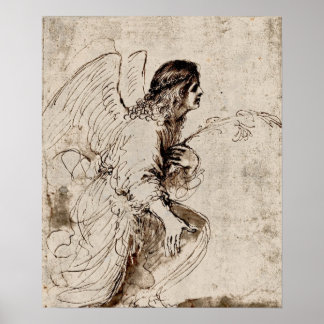 Poster L'Ange de l'Annonciation dessin de Barbieri